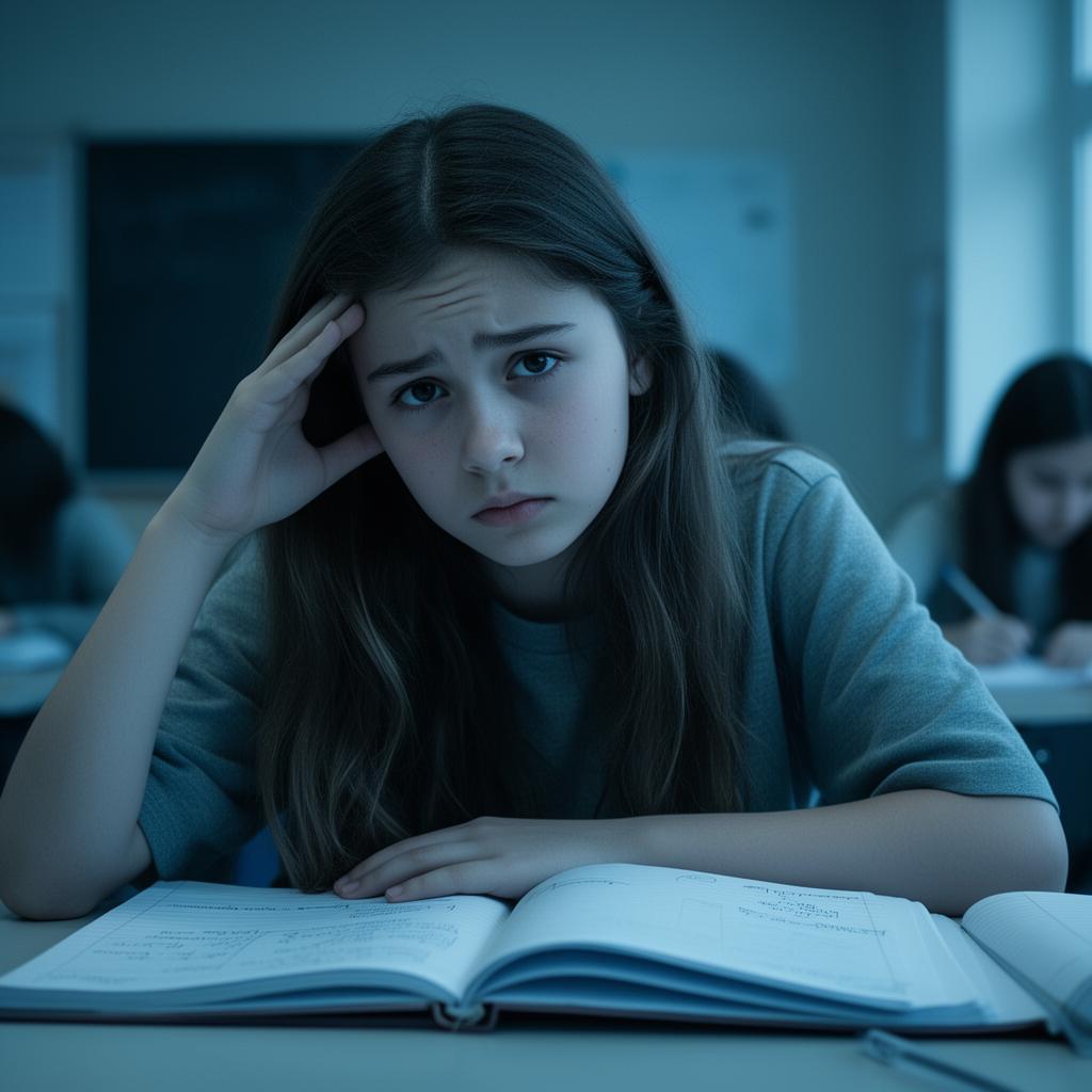 Élève stressée avant Émérite