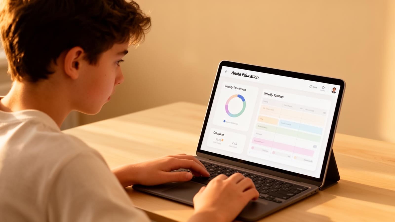 Élève concentré utilisant Émérite Digital, son cockpit de progression scolaire