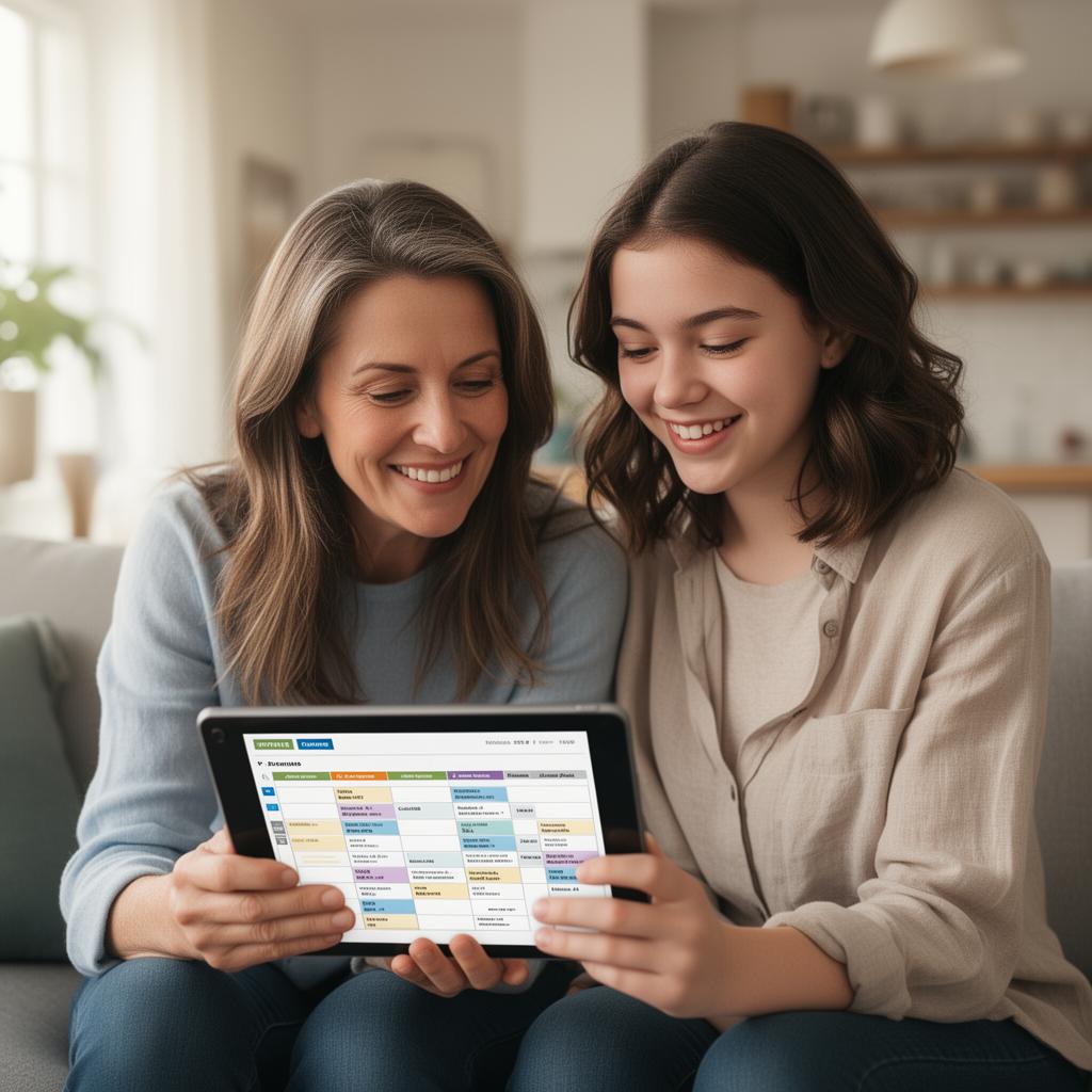 Mère et fille consultent ensemble le suivi Émérite